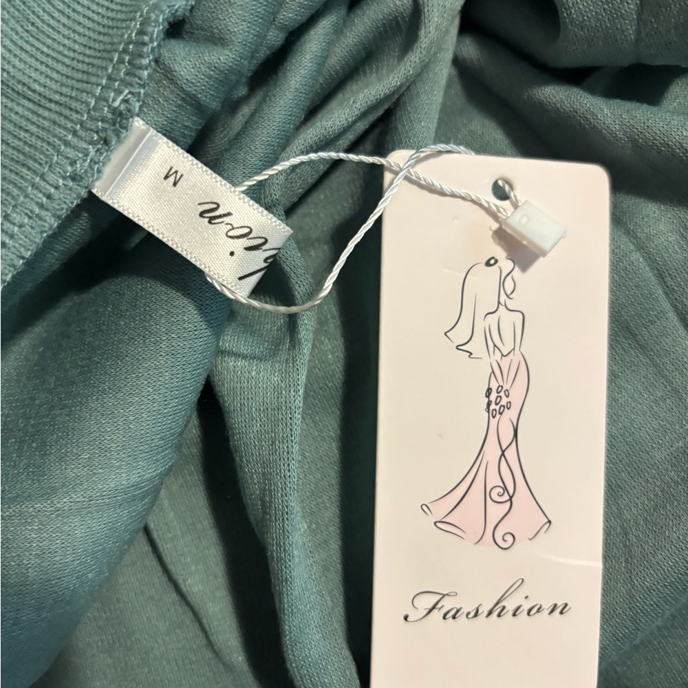 Green 3/4 Sleeve Open Front Cardigan M - Picture 3 of 6